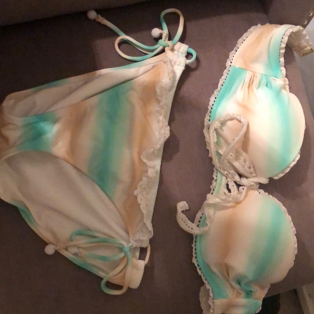 beach colored tie dye victoria secret bikini set
